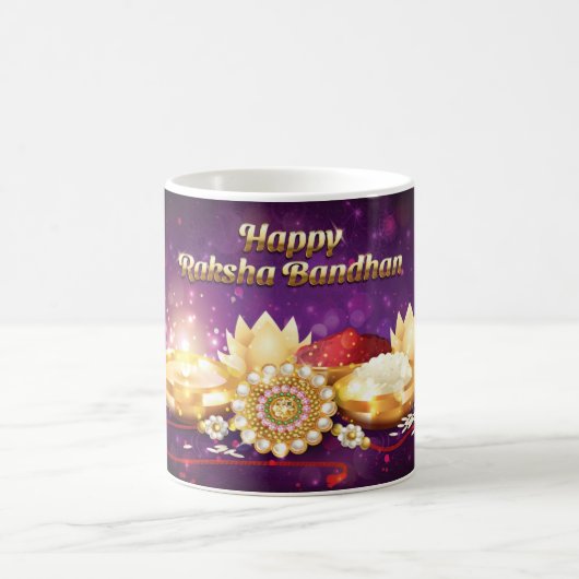 Paars Happy Raksha Bandhan Sparkle Koffiemok (Center)