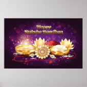 Paars Happy Raksha Bandhan Sparkle Poster (Voorkant)