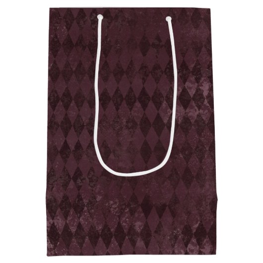  Paars Harlequin Pattern Medium Cadeauzakje (Achterkant)