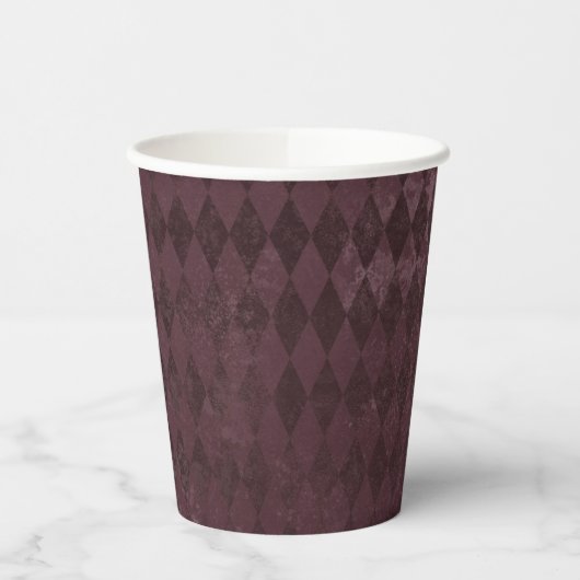  Paars Harlequin Pattern Papieren Bekers (Links)