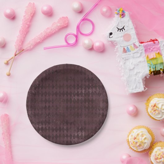 Paars Harlequin Pattern Papieren Bordje (Feest)