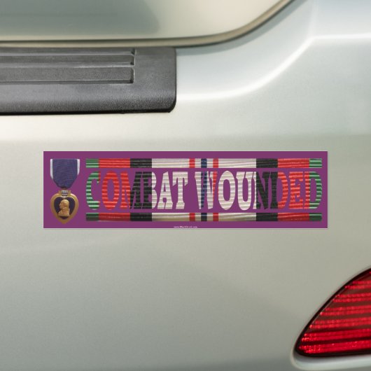 Paars hart Afghanistan vecht tegen gewonde ticker Bumpersticker (Op auto)