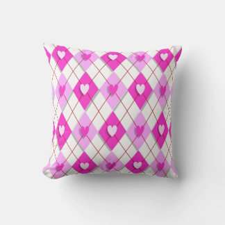 Paars hart Argyle Pillow Kussen