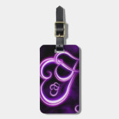 Paars hart bagagelabel (Voorkant verticaal)