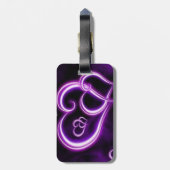 Paars hart bagagelabel (Achterkant verticaal)