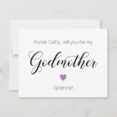 Paars hart... ben je mijn godmoeder voorstel? kaart (Voorkant)