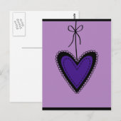 paars hart Briefkaart (Voorkant / Achterkant)