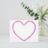 Paars hart briefkaart (Staand voorkant)