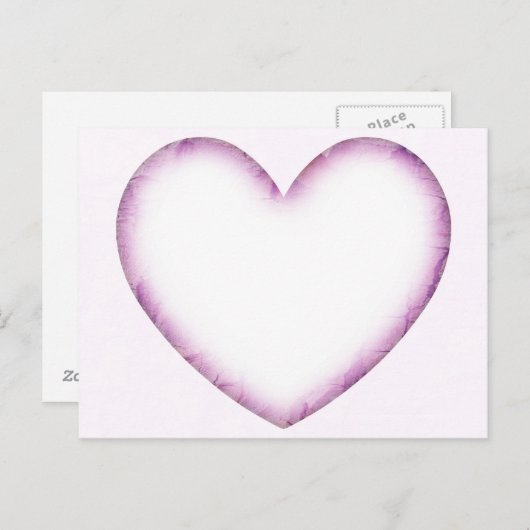 Paars hart briefkaart (Voorkant / Achterkant)