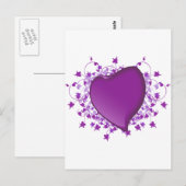 Paars hart briefkaart (Voorkant / Achterkant)