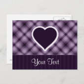 Paars hart briefkaart (Voorkant / Achterkant)