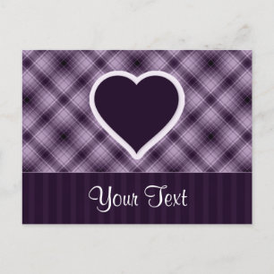 Paars hart briefkaart