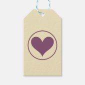 Paars hart cadeaulabel (Voorkant)