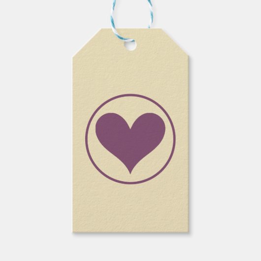 Paars hart cadeaulabel (Voorkant)