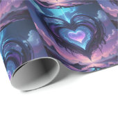 Paars hart cadeaupapier (Rol Hoek)