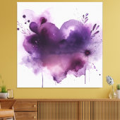 Paars hart canvas afdruk (Insitu (Woonkamer))