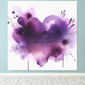 Paars hart canvas afdruk (Insitu (Houten vloer))