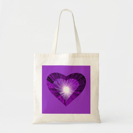 Paars hart canvas tas paars (Voorkant)