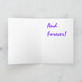 Paars hart feestdagen kaart (Binnen)