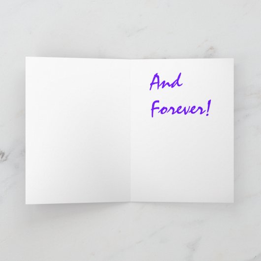 Paars hart feestdagen kaart (Binnen)