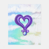  Paars hart Fleece Deken (Voorkant)