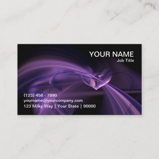 Paars Hart Fractal Visitekaartje (Voorkant)