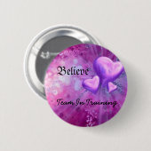 paars hart, geloof ik, team in opleiding ronde button 5,7 cm (Voorkant /achterkant)