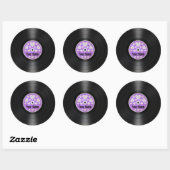 Paars hart Gepersonaliseerd Vinylrecord Album Ronde Sticker (Vel)