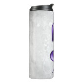 Paars hart Gepersonaliseerde thermische trommel Thermosbeker (Gedraaid links)