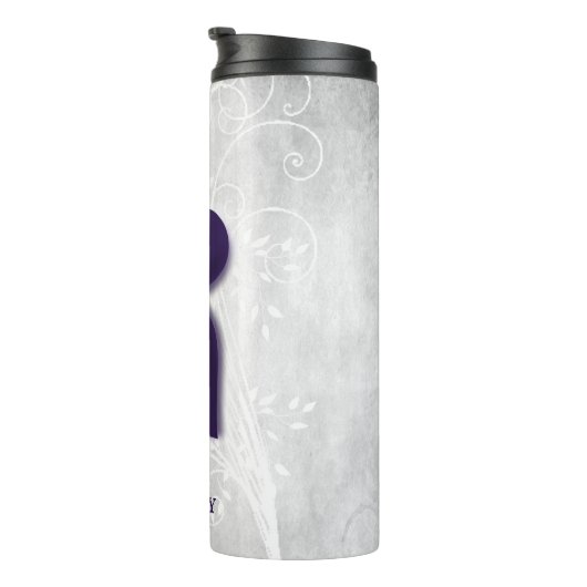 Paars hart Gepersonaliseerde thermische trommel Thermosbeker (Geroteerd rechts)