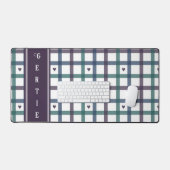 Paars Hart Gingham Bureaumat (Keyboard & Muis)