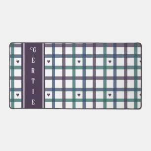 Paars Hart Gingham Bureaumat