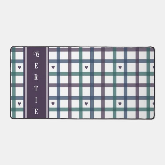 Paars Hart Gingham Bureaumat (Voorkant)