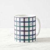 Paars Hart Gingham Koffiemok (Voorkant rechts)