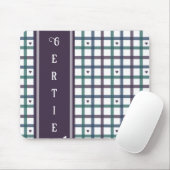 Paars Hart Gingham Muismat (Met muis)