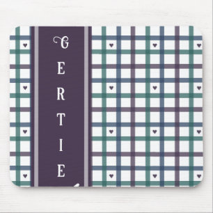 Paars Hart Gingham Muismat