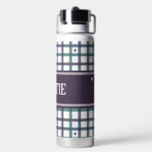 Paars Hart Gingham Waterfles (Achterkant)
