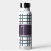 Paars Hart Gingham Waterfles (Rechts)