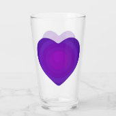 Paars hart Glass Glas (Achterkant)