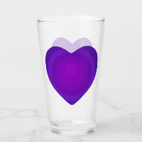 Paars hart Glass