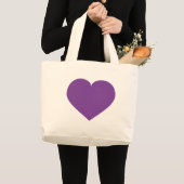 Paars hart grote tote bag (Voorkant (product))