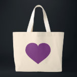 Paars hart grote tote bag<br><div class="desc">Deze canvas tas heeft een vormig paars hart.</div>