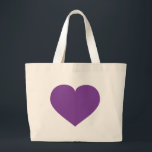 Paars hart grote tote bag<br><div class="desc">Deze canvas tas heeft een vormig paars hart.</div>