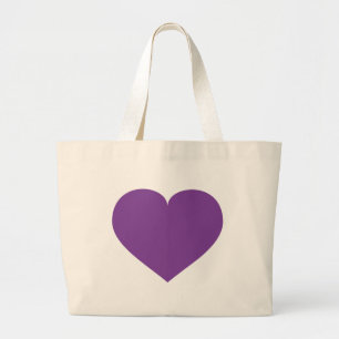 Paars hart grote tote bag