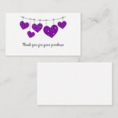 Paars hart Hartelijk dank Informatiekaartje (Voorkant / Achterkant)