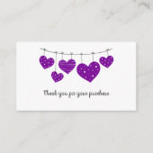 Paars hart Hartelijk dank Informatiekaartje (Voorkant)