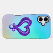 Paars hart iPhone Hoesje (Achterkant horizontaal)