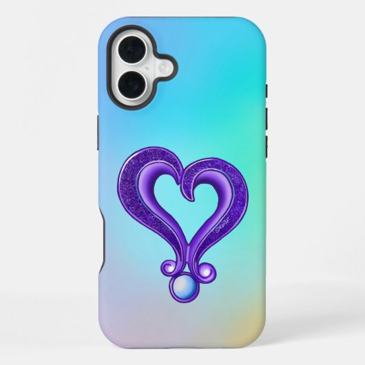 Paars hart iPhone Hoesje (Achterkant)