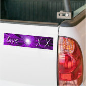Paars Hart 'liefde en kussen' bumpersticker (Op Truck)