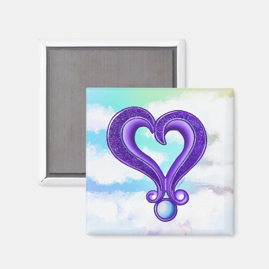  Paars hart Magneet (Voorkant / Achterkant)